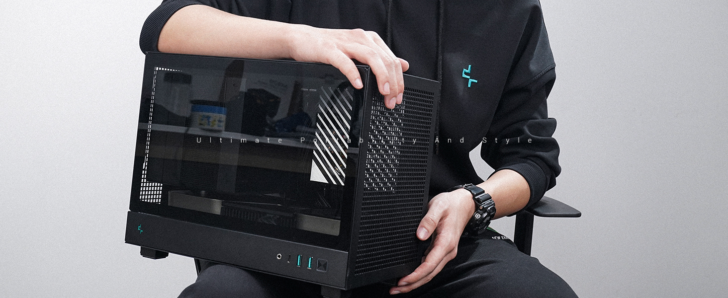 DeepCool CH160 Mini-ITX PC Case, High Airflow Mesh Panels, Full